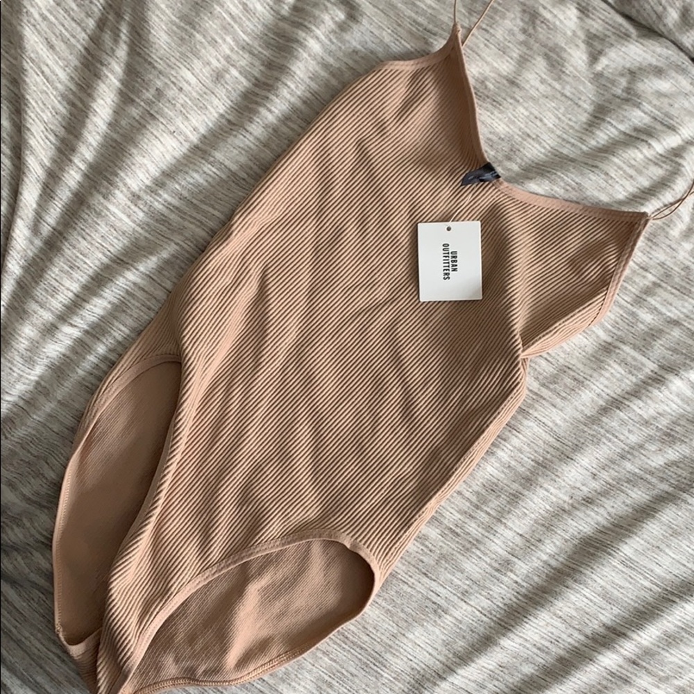 NEW URBAN OUTFITTERS NUDE RIBBED BODYSUIT